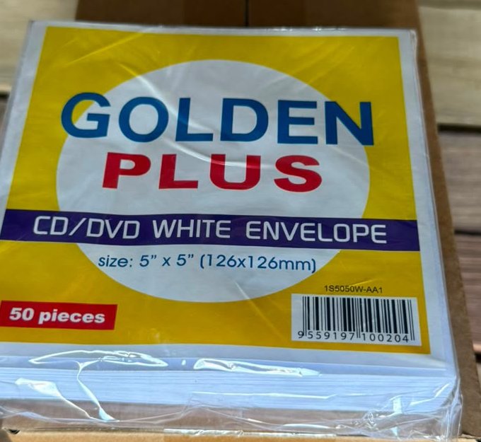 ظرف Golden Plus أبيض لأقراص CD وDVD